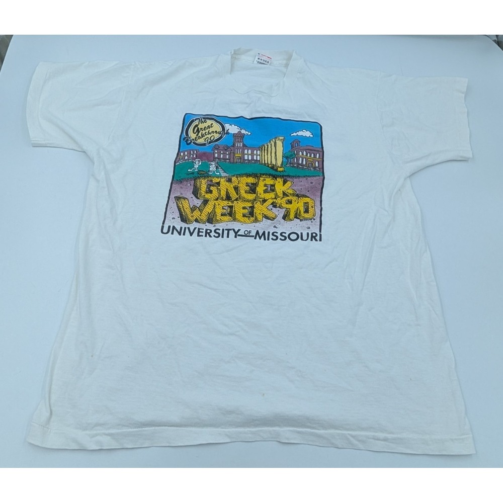 Vintage Mizzou Missouri Greek Week 1990 Shirt Men's Size XL Single Stitch
